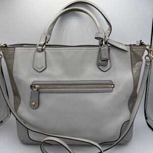 Coach Leather Satchel‎ Handbag Purse Crossbody Shoulder Bag Gray